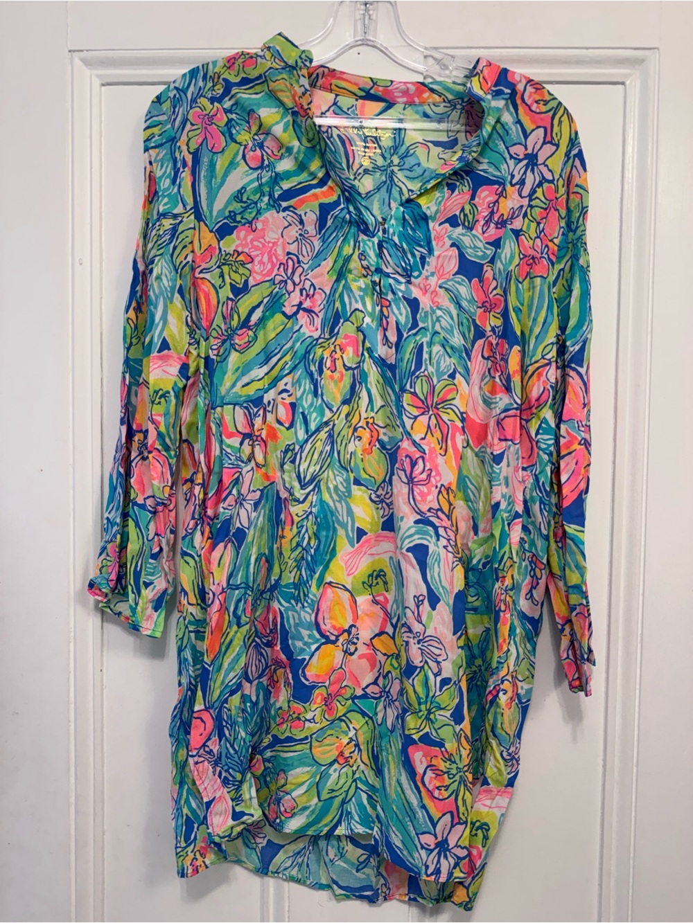 Lilly Pulitzer Multicolor Floral Tunic - Pink, Blue & Green